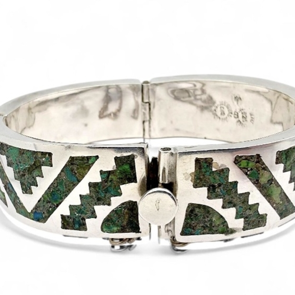 Sterling Silver Cuff with Turquoise And Lapis Inlay